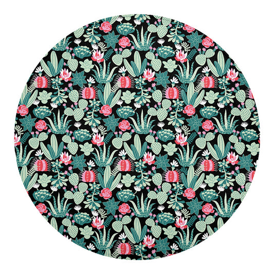Cute Cactus And Succulent Print Round Blanket