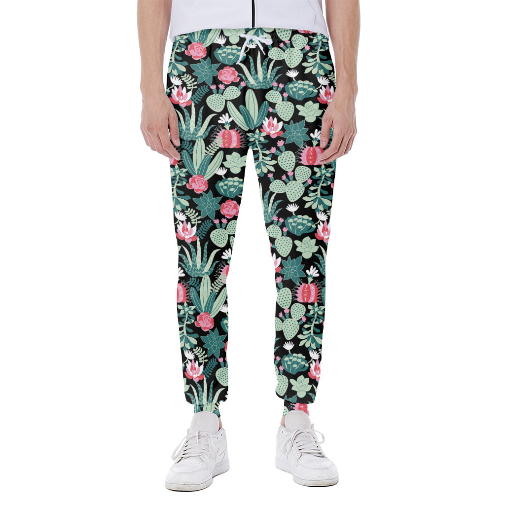 Cute Cactus And Succulent Print Scuba Joggers