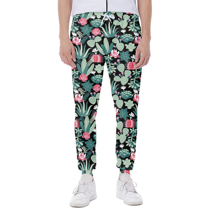 Cute Cactus And Succulent Print Scuba Joggers