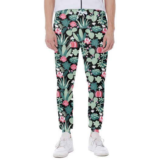 Cute Cactus And Succulent Print Scuba Joggers