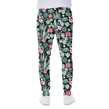 Cute Cactus And Succulent Print Scuba Joggers