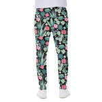 Cute Cactus And Succulent Print Scuba Joggers