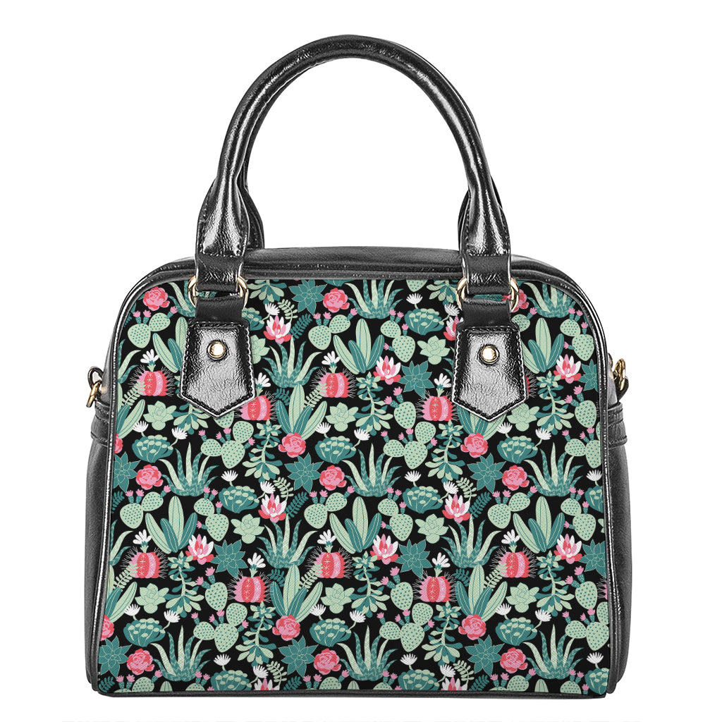 Cute Cactus And Succulent Print Shoulder Handbag
