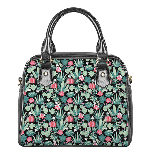 Cute Cactus And Succulent Print Shoulder Handbag