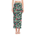 Cute Cactus And Succulent Print Side Slit Maxi Skirt