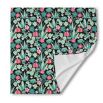 Cute Cactus And Succulent Print Silk Bandana