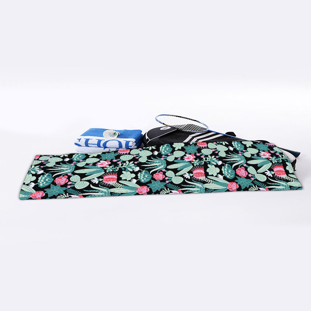 Cute Cactus And Succulent Print Sports Towel