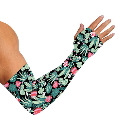 Cute Cactus And Succulent Print Sun Protection Arm Sleeves