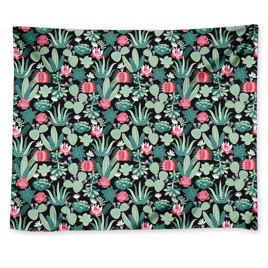 Cute Cactus And Succulent Print Tapestry