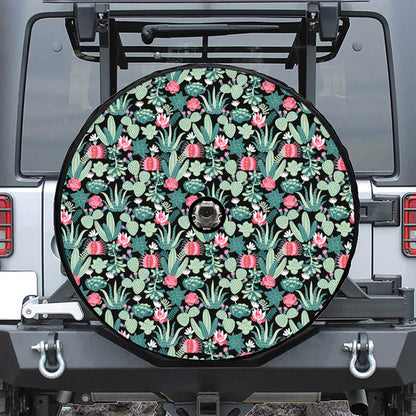 Cute Cactus And Succulent Print Tire Cover With Camera Hole