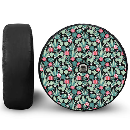 Cute Cactus And Succulent Print Tire Cover With Camera Hole