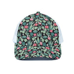 Cute Cactus And Succulent Print White Mesh Trucker Cap