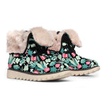 Cute Cactus And Succulent Print Winter Boots