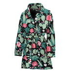 Cute Cactus And Succulent Print Women's Bathrobe
