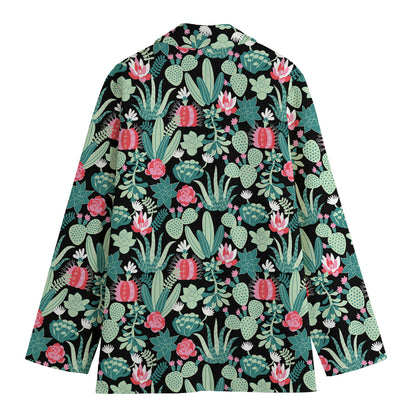 Cute Cactus And Succulent Print Women's Blazer