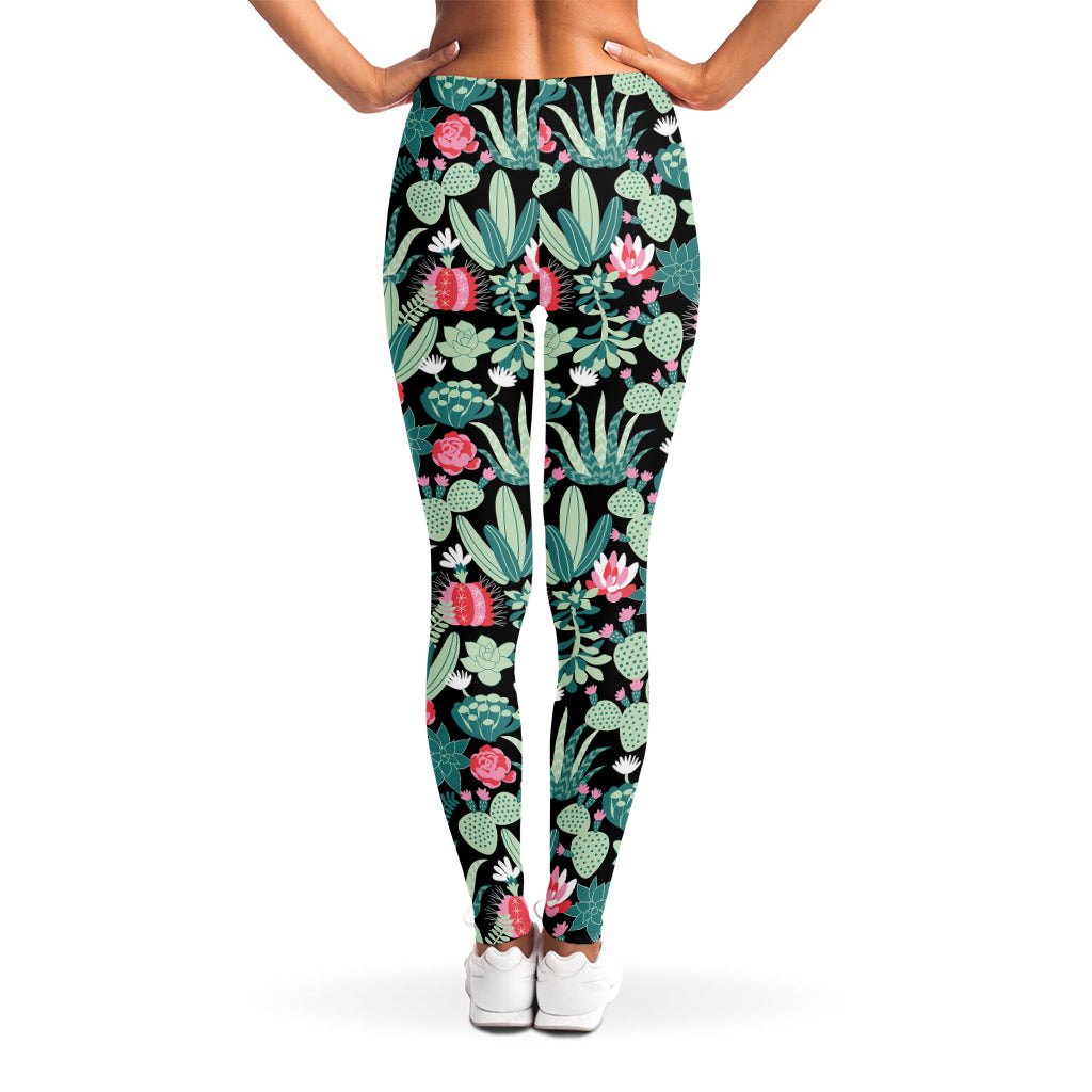 Cute Cactus And Succulent Print Women's Leggings