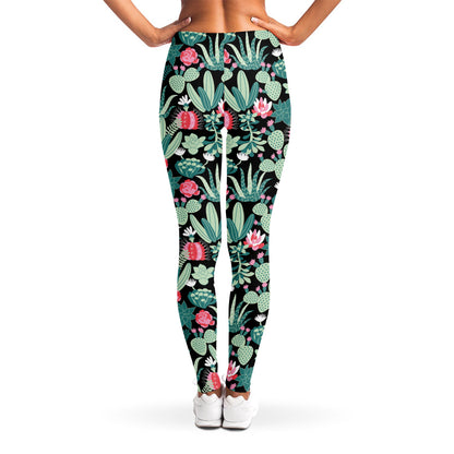 Cute Cactus And Succulent Print Women's Leggings