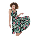 Cute Cactus And Succulent Print Sleeveless Knee Length Dress