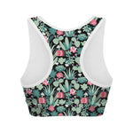 Cute Cactus And Succulent Print Women's Sports Bra