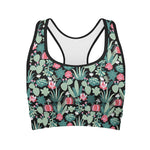 Cute Cactus And Succulent Print Women's Sports Bra
