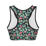 Cute Cactus And Succulent Print Women's Sports Bra