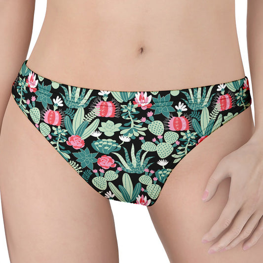Cute Cactus And Succulent Print Women's Thong