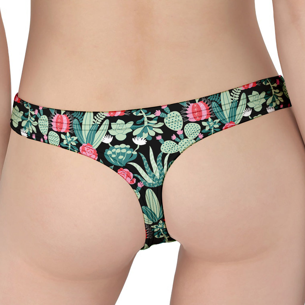 Cute Cactus And Succulent Print Women's Thong
