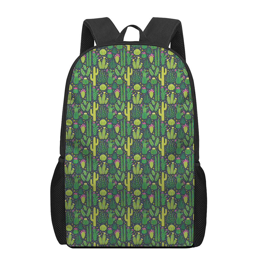 Cute Cactus Plant Pattern Print 17 Inch Backpack