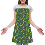 Cute Cactus Plant Pattern Print Adjustable Apron