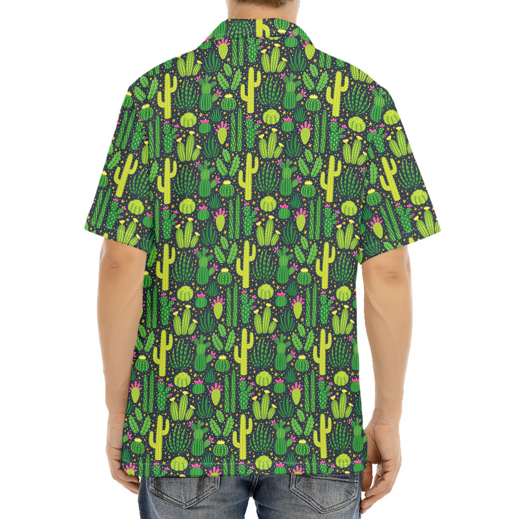 Cute Cactus Plant Pattern Print Aloha Shirt
