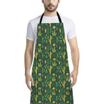 Cute Cactus Plant Pattern Print Bib Apron With Pocket