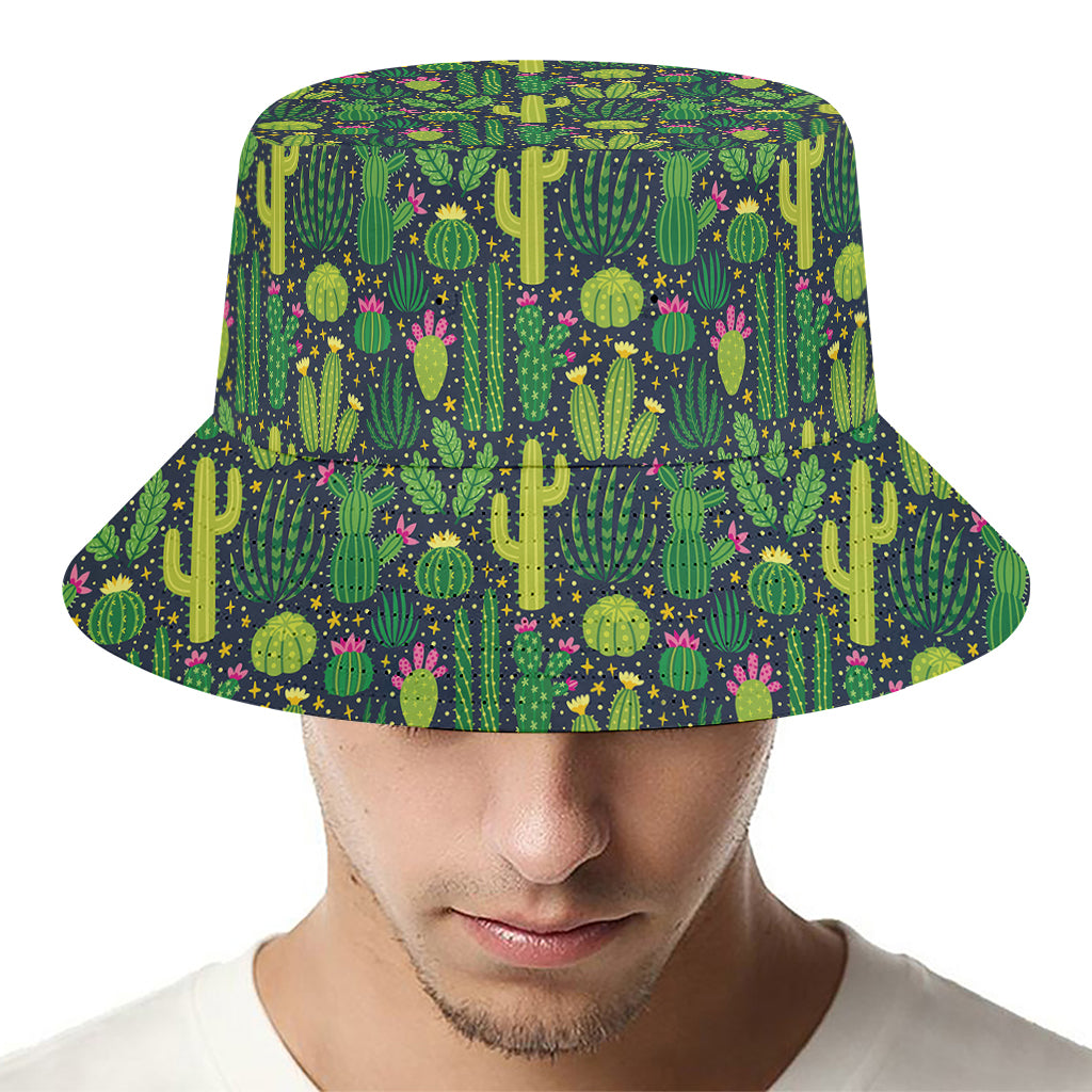 Cute Cactus Plant Pattern Print Bucket Hat