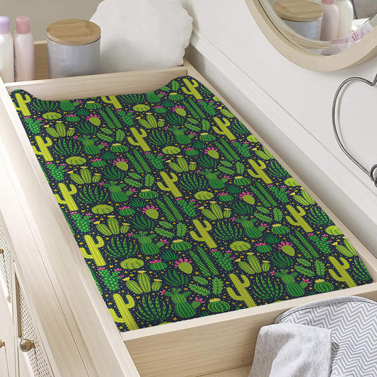 Cute Cactus Plant Pattern Print Changing Pad Cover