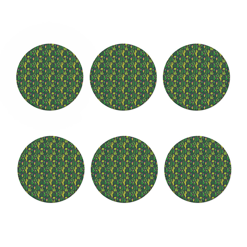 Cute Cactus Plant Pattern Print Coaster Set