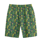 Cute Cactus Plant Pattern Print Cotton Shorts