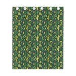 Cute Cactus Plant Pattern Print Curtain