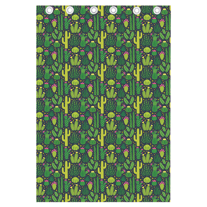 Cute Cactus Plant Pattern Print Curtain
