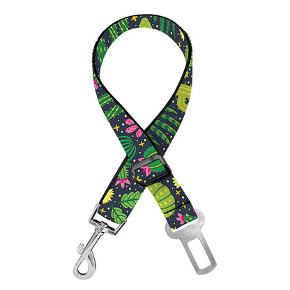 Cute Cactus Plant Pattern Print Dog Seat Belt