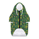 Cute Cactus Plant Pattern Print Dog Zip Up Hoodie