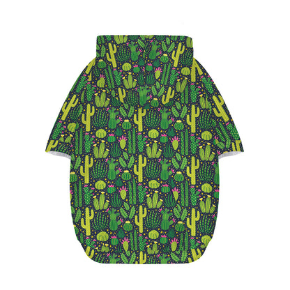 Cute Cactus Plant Pattern Print Dog Zip Up Hoodie