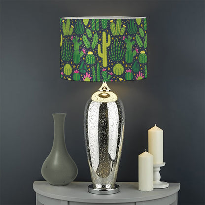 Cute Cactus Plant Pattern Print Drum Lamp Shade