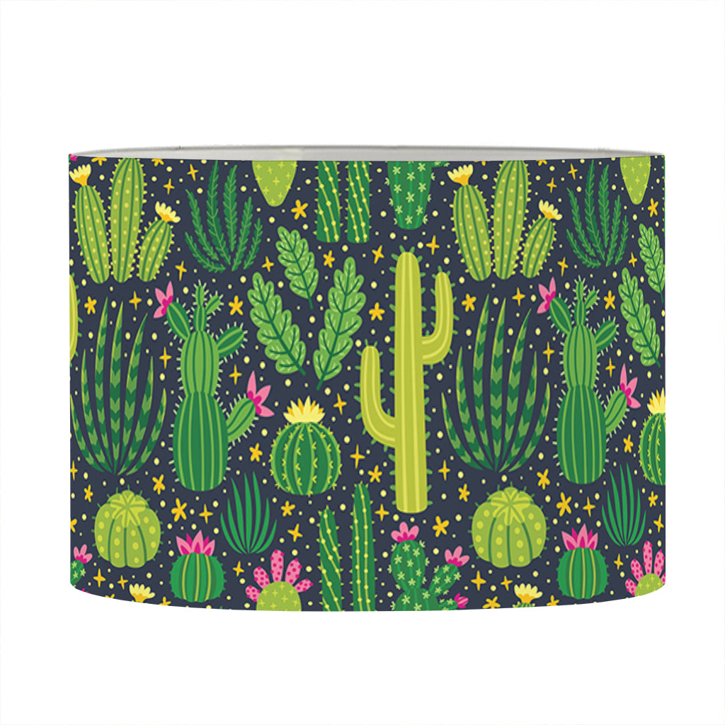Cute Cactus Plant Pattern Print Drum Lamp Shade