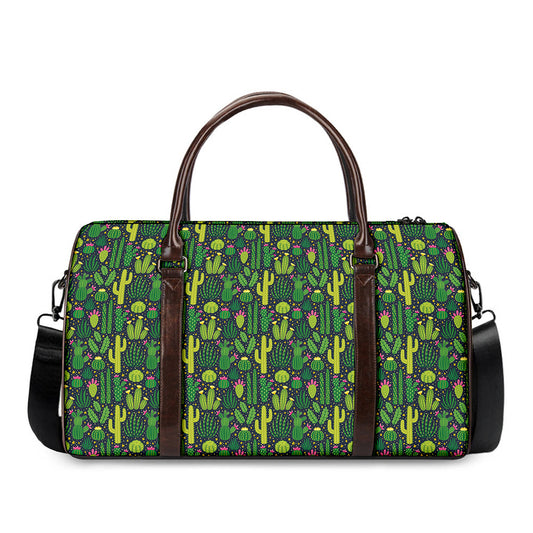 Cute Cactus Plant Pattern Print Duffle Bag