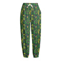 Cute Cactus Plant Pattern Print Fleece Lined Knit Pants