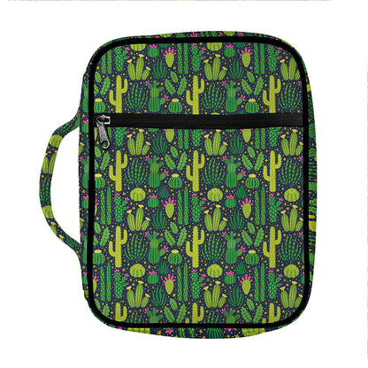 Cute Cactus Plant Pattern Print Front Pocket Bible Bag