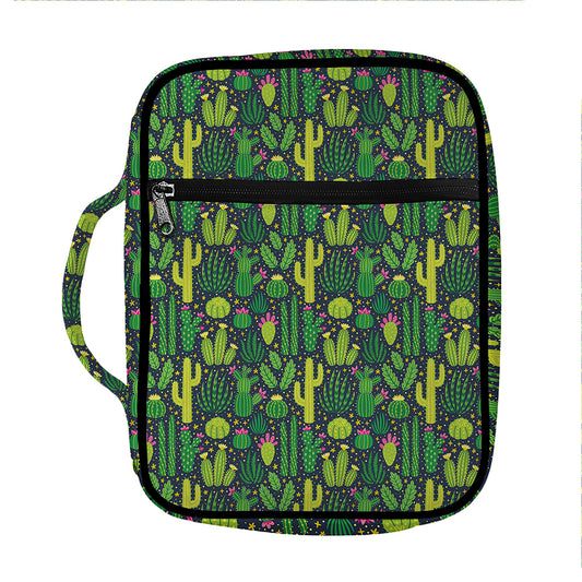 Cute Cactus Plant Pattern Print Front Pocket Bible Bag
