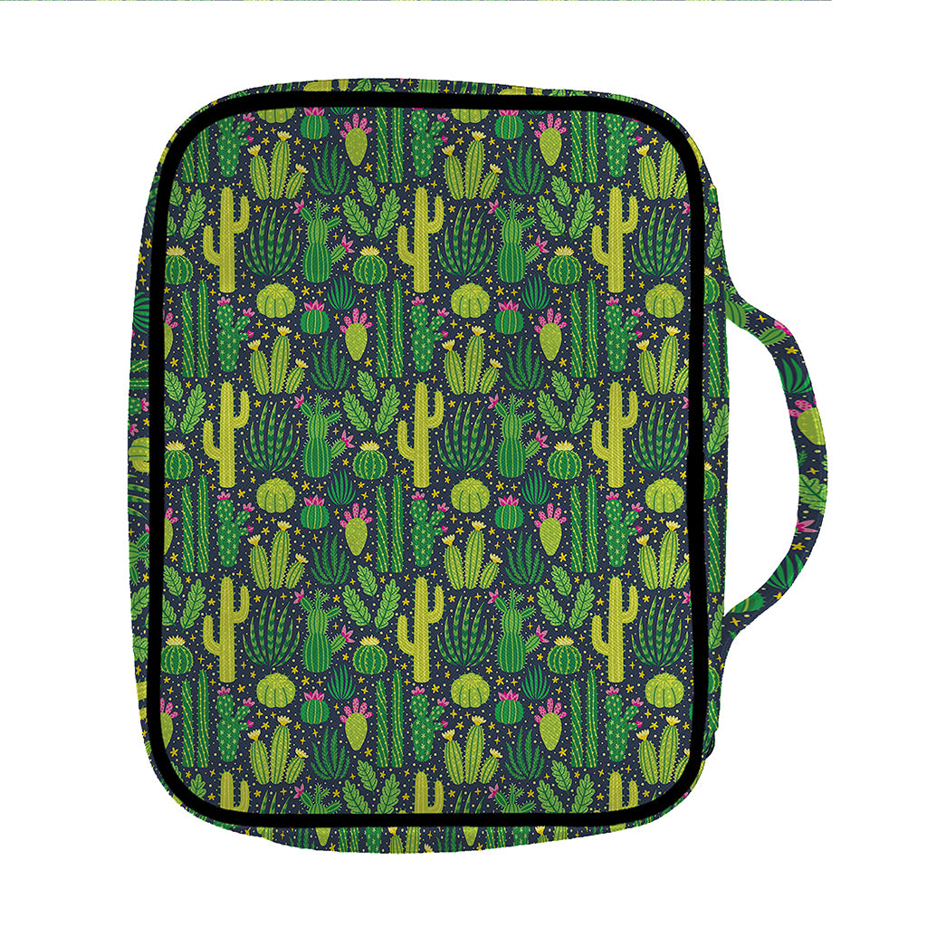 Cute Cactus Plant Pattern Print Front Pocket Bible Bag