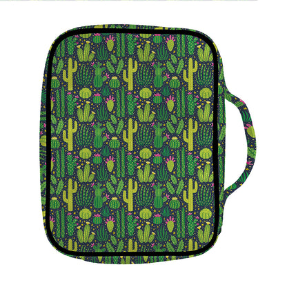Cute Cactus Plant Pattern Print Front Pocket Bible Bag