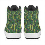 Cute Cactus Plant Pattern Print High Top Leather Sneakers