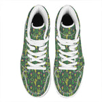 Cute Cactus Plant Pattern Print High Top Leather Sneakers